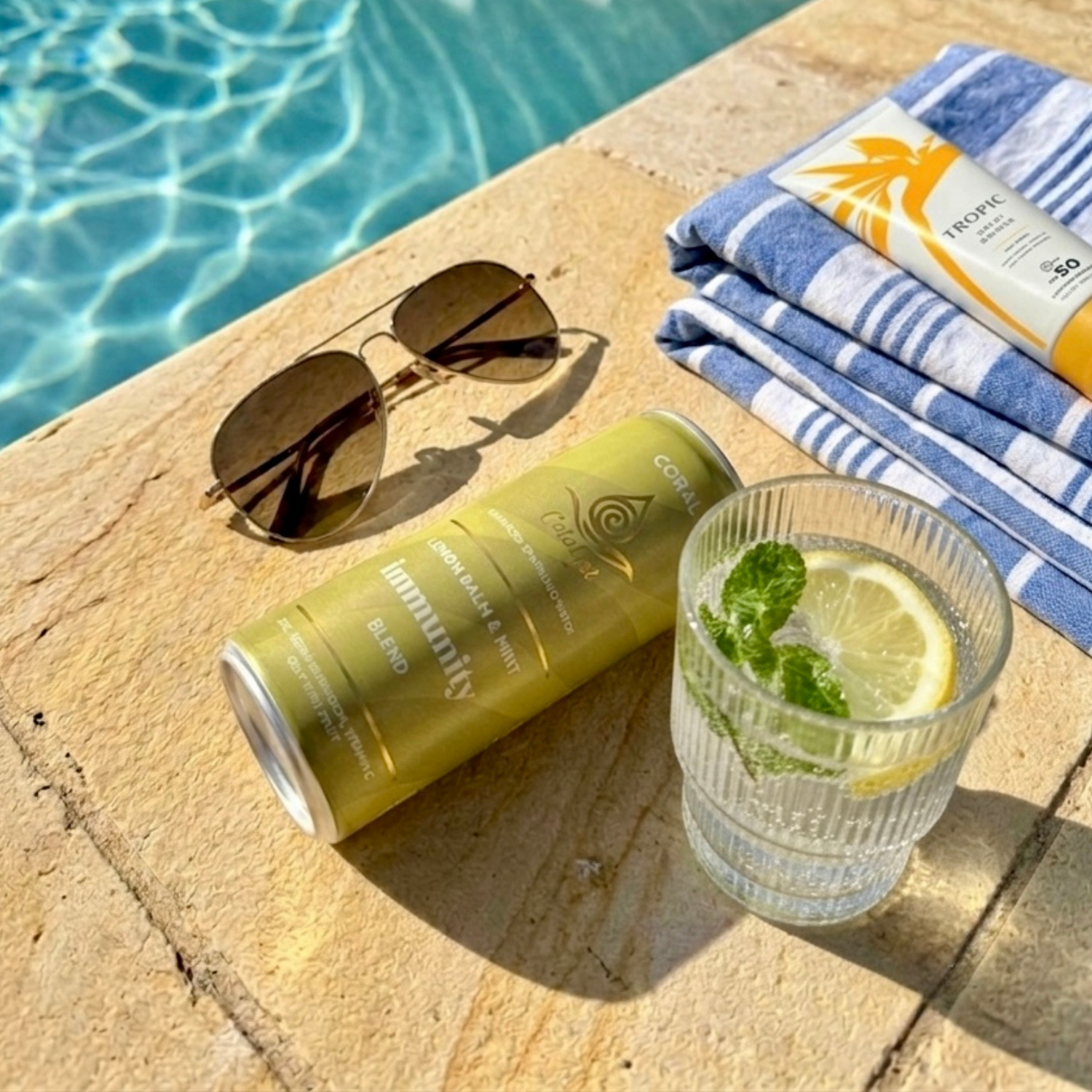 Coral Mindful Mocktail & Tropic skincare