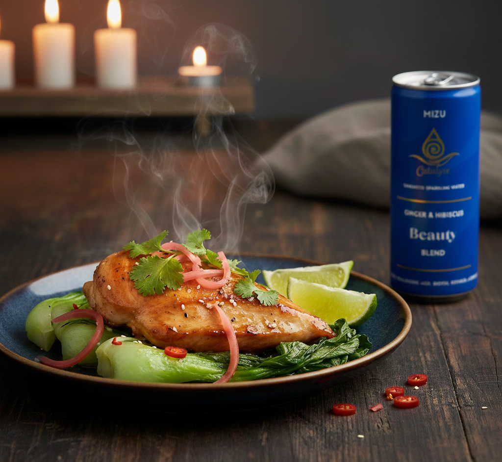 Glazed Ginger Chicken & Pak Choi | Mizu | Catalyse | Healthy meal ideas