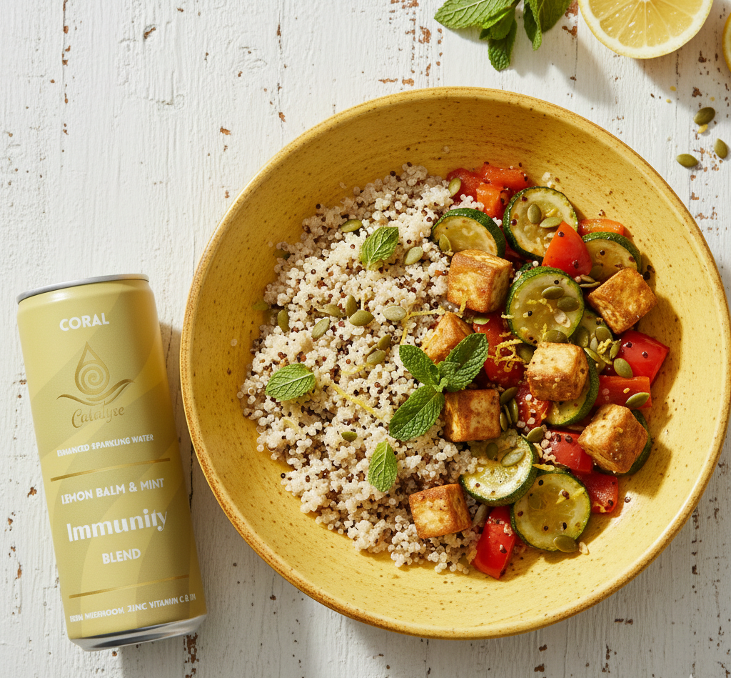 Tofu Mint & Quinoa bowl | Coral | Immunity Food | Catalyse 
